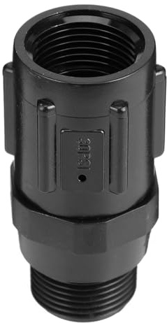 Druckminderer für Tropfbewässerung aus Kunststoff 30 Psi 3/4 Zoll | Gewindekonnektor, für Garten und Park, Schwarz, Reguliert Wasserdruck, Gleichmäßiger Durchfluss
