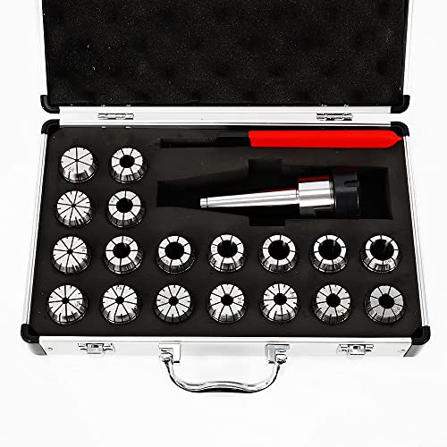LKHDONG Spannzangen Set MT3 ER32 Spannzange 21pcs ER32 Spannfutter 3-20 mm Spannzangenfutter mit Koffer, Klemmhülsen-Set mit Spannfutter & Schlüssel