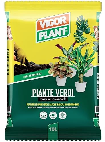 10 Litri di Terriccio Professionale per Piante Verdi/Tropicali – Con Pomice, Torba Nera, Fibra di Cocco ed EcoFibra – Drenaggio Ottimale, Concime NPK + Microelementi – Ideale per Rinvaso e Crescita