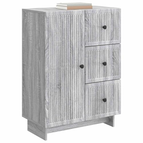 vidaXL Sideboard Graues Sonoma 66 x 34,5 x 90 cm Holzwerkstoff, Vintage-Stil Einheit, rechteckige Anrichte, schickes Stauraum, platzsparendes Design, praktischer Esszimmer-Schrank