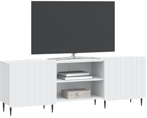 vidaXL TV-Schränk Weiß 150 x 31 x 52 cm Holzwerkstoff, Moderner, rechteckiger Medienkonsole für das Wohnzimmer, Coole Entertainment-Zentrale mit viel Stauraum