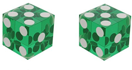 2 x neue Perfect 19 mm Precision Casino Würfel/Craps atemberaubenden verschiedene Farben erhältlich (ein Paar), grün