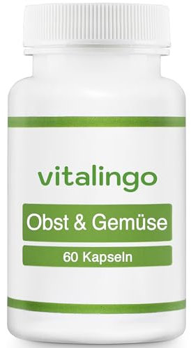 Obst und Gemüse Kapseln - 60 Multivitamin Kapseln à 500mg - Vitamine und Mineralien in einem patentierten Extrakt