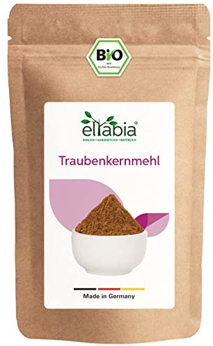 eltabia OPC - Harina de semillas de uva orgánica, 500 g, paquete grande, 100% puro, sin aditivos, calidad cruda