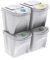 rg-vertrieb Mülleimer Abfalleimer Mülltrennsystem 100L - 4x25L Behälter Sorti Box Müllsortierer 3 Farben (Weiß)