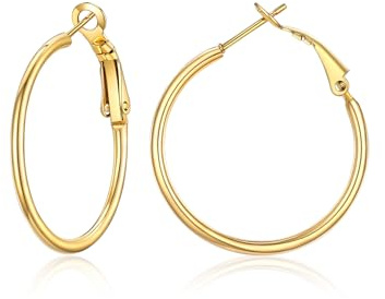Suplight Orecchini Donna Cerchio Grande in Acciaio Inossidabile 30-100mm | Orecchini Cerchio Donna Oro/Argento/Nero in Acciaio Chirugico Ipoallergenico Semplice Minimalismo Regalo per Donna