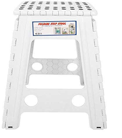 Tabouret Pliant, Tabouret de Vie Portable en Plastique Tabouret Pliant antidérapant Pliable Chaise pour Adultes Tabouret Pliable Portable en Plastique(Blanc)