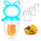 Oladwolf Grignoteuse Bébé, Sucette Fruit Pour Bébé avec 3 Remplacement Tetine Alimentaire Silicone en 3 Tailles, Tetine D'alimentation Bébé Sans BPA Pour Fruits et Légumes Aliments Pour bébés (Bleu)