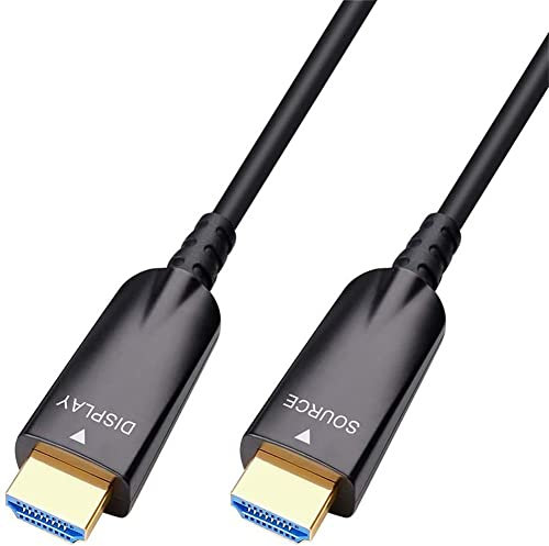 DTECH Fibre Optic HDMI Cable 50m Support 4K 30Hz and 1080p 60Hz HD Video 3D ARC HDCP CEC HEC Projector High Speed (164 Feet, Black)