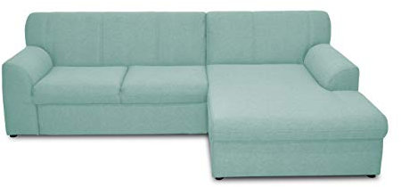 DOMO. collection Ecksofa Topper, Sofa in L-Form mit Schlaffunktion, moderne Couch, kleine Polsterecke, Schlafsofa, 245 x 155 x 78 cm (BxTxH), blau