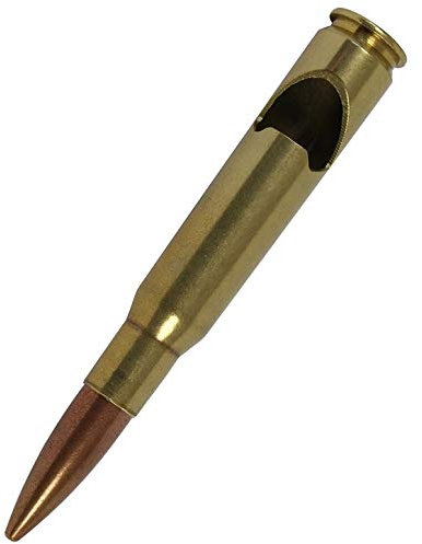AKAH Flaschenöffner Patrone Kal. .50 - Flaschen Öffner für Jäger oder Bundeswehr - Geschenk für Jäger oder Soldaten - Kapselheber Munition Armee großes Kaliber
