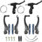 Chooee Mountain Bike Linear V-Brake Set, Bicycle Front and Rear V-Brakes,black/blue