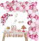 Kit Arco Palloncini Rosa, 117 Pezzi Ghirlanda Palloncini Decorazioni Compleanno con Farfalla Palloncini Bianchi e Metallici e Rosa Arco per Palloncini per Festa Ragazze Donne, Nozze, Battesimo