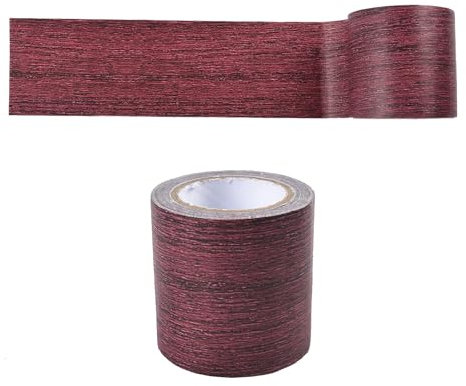 tooloflife Cinta adhesiva para embellecer muebles, reparación de suelos, efecto madera, cinta adhesiva para reparar muebles, puertas, suelos, mesas y sillas(Rojo vino)