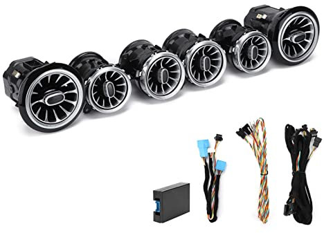 W213 Umgebung 6pcs 64 Color Lüftungsdüsen led Front LED Turbine Air Vent Umgebungslicht Kit Ersatz Zubehörteil Passend für -Benz E-Klasse W213 C238 2017-2021