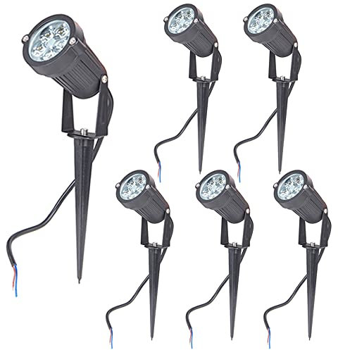 6 paquetes, proyectores LED 5W, lámpara de jardín al aire libre IP65 impermeable, 620K, 450 lúmenes, equivalente incandescente de 45 W, AC85-265V, Maxbayou