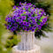 LOMOHOO 8 Bundles Artificial Flowers for Indoor Outdoor Fake Plants Faux Flowers Greenery Boxwood Plastic Shrubs Faux Plastic Purple Flowers for Home Wedding Kitchen Garden Table Decor