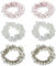 LEEQBCR 6 Stück Perlen Haargummi Armband Perlen Elastisches Haarseil Pearl Hair Scrunchie für Mädchen Dame Kinder - Weiß Rosa Champagner