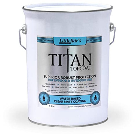 Littlefair's Clear Varnish 5ltr / Matt - Varnish for Wood Indoor & Outdoor - Waterproof Protection & Easy Apply Water Based Polyurethane - Clear Top Coat for Furniture Paint On - Wipe On Polyurethane