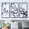DUOOLN 3 Pcs oiseaux sur branche grand décor d’art mural en métal,Arbre noir de la vie Silhouette Sculpture,Feuilles avec oiseaux ornement en métal pendaison signe Pour la maison
