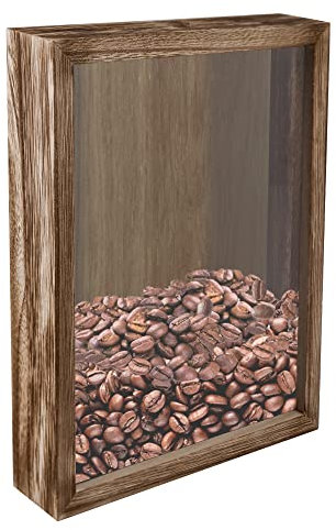 FramePro Bilderrahmen für Ticket Shadow Box 3D Rahmen zum Befüllen Tiefer Aufbewahrungsboxen Glasscheibe Holz Objektrahmen DIY Vitrine Kronkorken Muscheln Flugtickets Fotorahmen Memorabilia Geschenk
