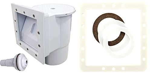 Steinbach Skimmerset S1, Skimmer, Beckeneinlaufdüse, Saugplatte, 060900 & Dichtungssatz Skimmer Einlaufdüse S1, je 1 x Rechteck-, 3 x Runddichtung, 060912