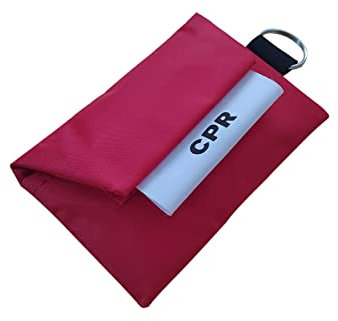 JTKENS 1 x CPR Gesichtsmaske mit Einwegventil-Handschuhen und Reinigungstüchern, Schlüsselanhänger, CPR Training