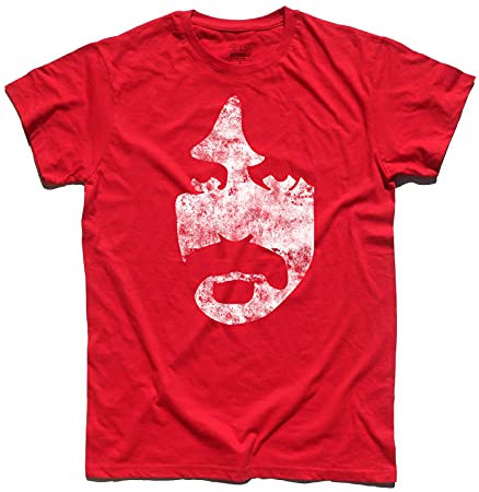 3styler T-Shirt Uomo Frank Zappa Viso - Volto Stilizzato ed antichizzato - Linea Classic - 100% Cotone 185 gr/mq (M, Rosso)