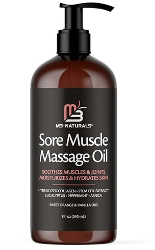 Arnica Sore Muscle Massage Oil with Collagen, Stem Cells, and Menthol, Anti-Cellulite Therapy for Full Body, Fast-Absorbing Multipurpose Treatment by M3