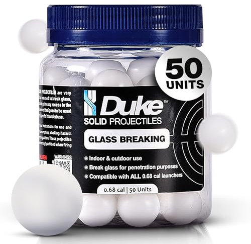 Duke Kinetic Projectiles – 68 proiettili calibro, palline di autodifesa, compatibili con palline di plastica dura, non letali per l'allenamento, 50 pezzi