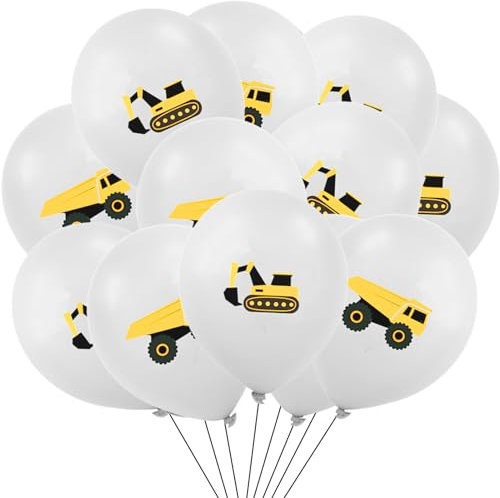 ALEGRE® Bagger Luftballons Deko, 20 Stück Baustelle Geburtstag Deko Ballons, Baustellen Party Kindergeburtstag, Luftballons Kindergeburtstag Deko,Fahrzeuge Latex Ballon für Auto Thema Party Dekoration