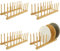 MUXHEL 4 estantes de madera para platos, escurridor de platos de madera de bambú, organizador de platos de madera para armario de cocina, cuenco, taza, tabla de cortar, 8 ranuras