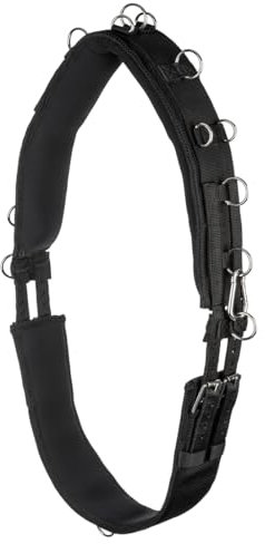 Equinate Longiergurt Conway mit Memory Foam Vollblut - 17 Ausbinderringe und 2 Karabinerhaken - Bauchumfang anpassbar