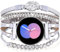 VISOOM Kompatibel mit Samsung Galaxy Watch 7 6 5 4 Armband,20mm Beaded Boho Frauen Leder Niedlich Multilayer Wrap für Watch 4/5/6/7 40mm 44mm/Classic 43mm 47mm 42mm 46mm/5 Pro 45mm,Silver