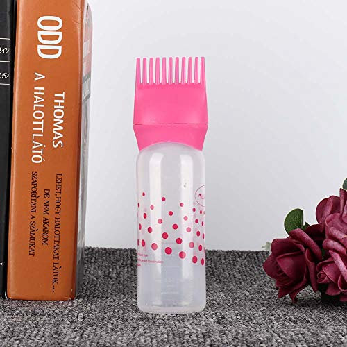 Haaröl-Applikatorbürste, Haarfärbeflasche mit Kammzähnen, 170 Ml, für den Professionellen Salon- oder Heimgebrauch (Rosenrot)