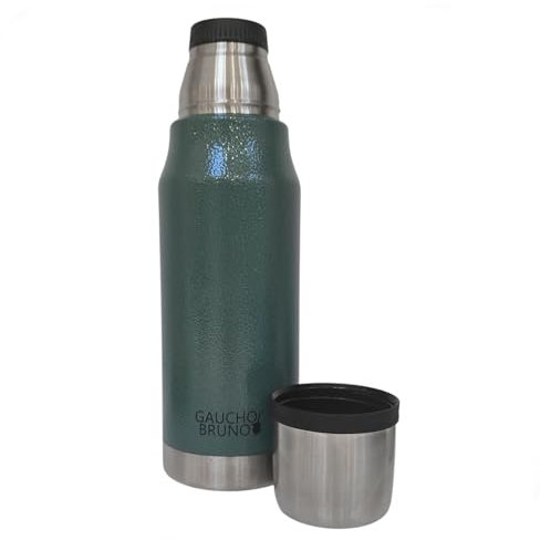 Termo compacto de 750 ml Slimline Yerba Mate – Termo de doble pared de acero inoxidable con tapón giratorio Gaucho Bruno