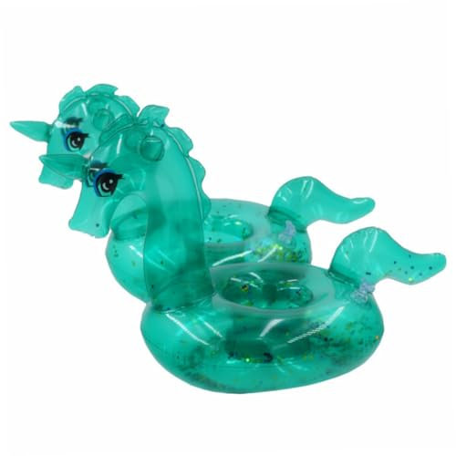 JOINPAYA 4piezas Soporte Inflable De Bebidas Forma De Unicornio Verde Transparente para Flotar La Playa Decoración para Fiestas De Verano