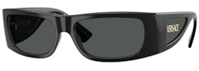 Versace Herren-Sonnenbrille, schwarzer Rahmen, dunkelgraue Gläser, 57 mm, Schwarz Dunkelgrau, 57/16/135