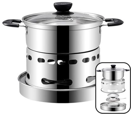 STGBCST Fornello a spirito, in acciaio inox, portatile, da campeggio, per esterni, da campeggio, per interni, adatto per interni e campeggio (tipo di fuoco regolabile: 16 cm)