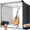 DUCLUS Set Fotografico Professionale 100cm per Fotografia di Grandi Dimensioni, 10500LM Luci LED CRI>96 /Dimmerazione Continua/Pannelli Luminosi Regolabili a 360°/4 Fondali PP per Fotografia Prodotto