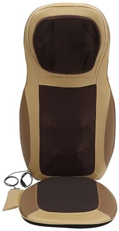 HarBin-Star - Massagesitzauflage mit Wärme, Shiatsu-Massageauflage, Massagegerät mit Wärmefunktion & Vibrationsmassage, Massagegerät für Schulter, Nacken, Lenden, Rücken und Hüftmassage (Beige)