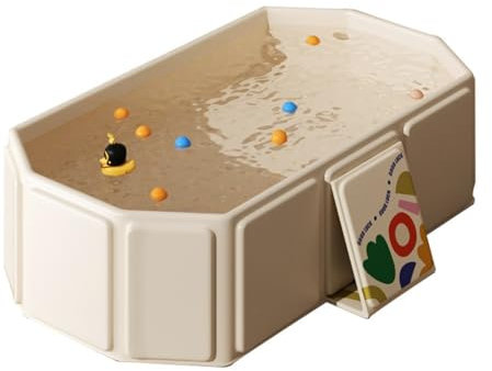 Bañera plegable para bebés grande, bañera plegable grande, bañera plegable para plato de ducha portátil, contiene 5 bolas, 2 patos, plegable y fácil de usar, bañera plegable para bebés que ahorra