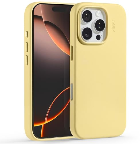MOFT für iPhone 16 Pro Hülle, MOVAS Vegane Ledertasche Magnetische Hülle, Weicher Anschlag, Farberhaltung, Fleckenresistent, Leicht zu Reinigen, Eisnebel Blau