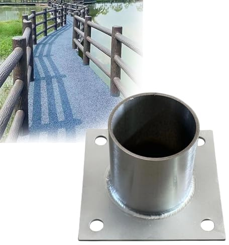 supporto per recinzione Diametro interno 25 80 200 mm Piastra base di ancoraggio per palo rotondo con viti, staffa per ringhiera per ponte imbullonata Base(D 60 MM H 80 MM)
