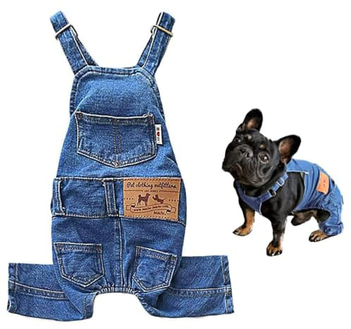 Camicie Per Cani Vestiti Salopette Di Jeans - Abito Di Jeans A Righe Per | Animali Domestici, Cappotto Con Cappuccio Alla Giacca In Un Unico Pezzo | Comodi Costumi In Misto Cotone, Articoli Per Ani