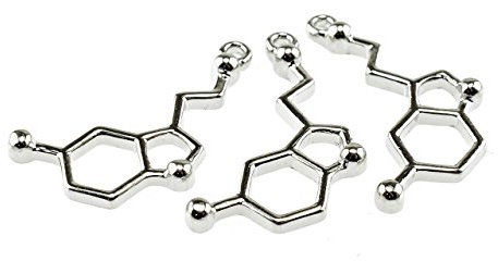 Vintageparts FACHHANDEL FÜR SCHMUCKZUBEHÖR 2 Anhänger Serotonin in silberfarben platiniert