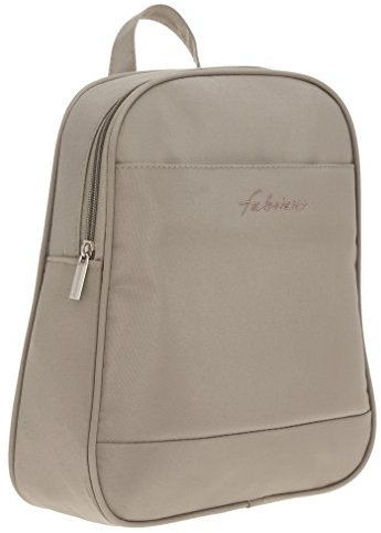 Fabrizio Damen Rucksack Roma 62073 Microfaser Damenrucksack Handtasche + Schlüßeletui (Champagner (Beige))
