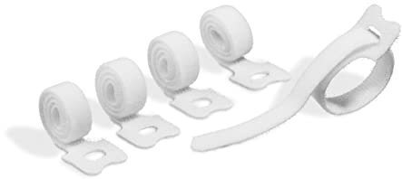 Durable CAVOLINE Cable Management Cable Ties | Reusable Self-Gripping Cable Ties for Sorting and Bundling Cables | Extreme Alternative to Plastic Cable Ties | Pack of 5 Cable Ties in White