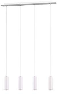 meineWunschleuchte Balken Pendelleuchte 4-flammig aus Metall Weiß matt, Breite 75cm