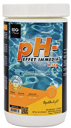 EDENEA - pH Moins Piscine - Baisse Le pH - Equilibre l'eau - Confort et Efficacité - Spécial Piscine et Spa - Poudre - Boite 1,5 kg - EDG by Aqualux